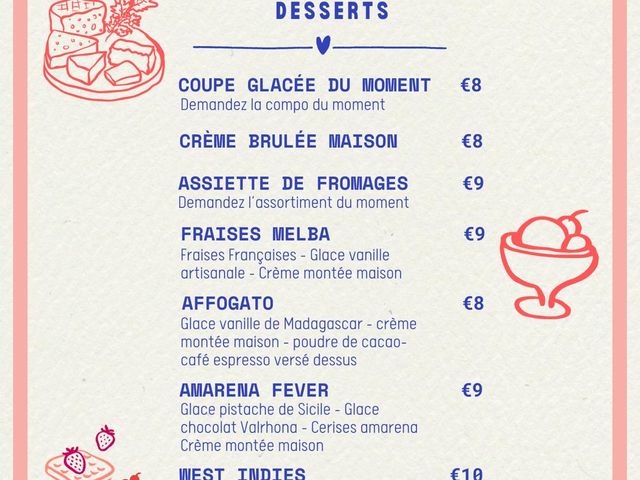CINQ La carte des desserts