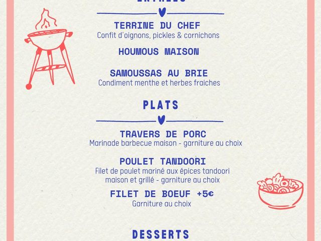 CINQ Le menu du midi